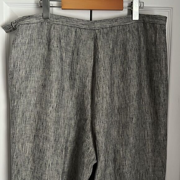 KASPER GREY/BLACK 100% LINEN FULLY LINED PANTS SIZE 18‎ - Picture 7 of 9